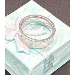 Silver-Plated Stainless Steel Band Ring For Men & Women 8mm New